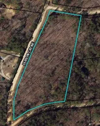 Aerial Parcel Map. Outlining the boundaries of the property and its immediate surroundings