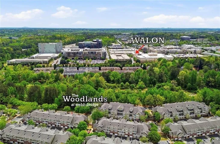 the community is steps away from the Avalon and around the corner from Downtown Alpharetta