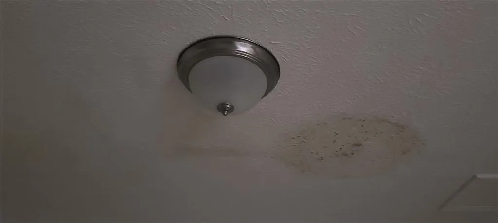 Old stain in basement ceiling.