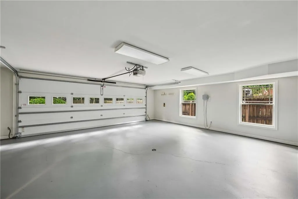 Attached oversized two car garage