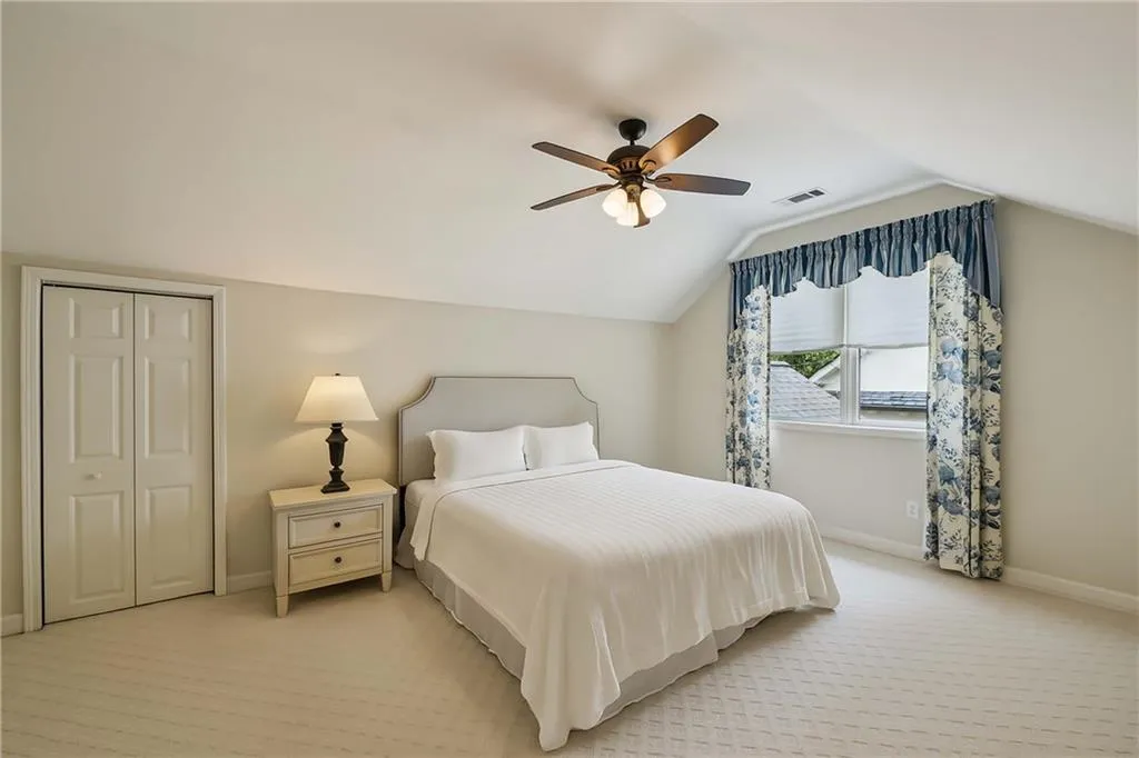 Upstairs bedroom virtually staged