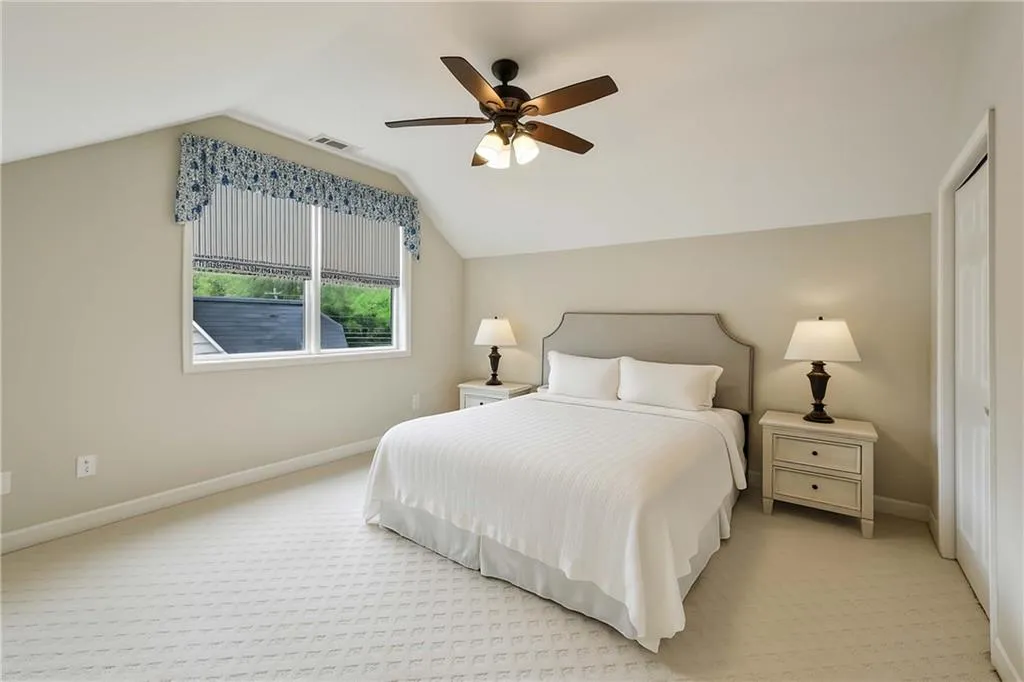 Upstairs bedroom virtually staged