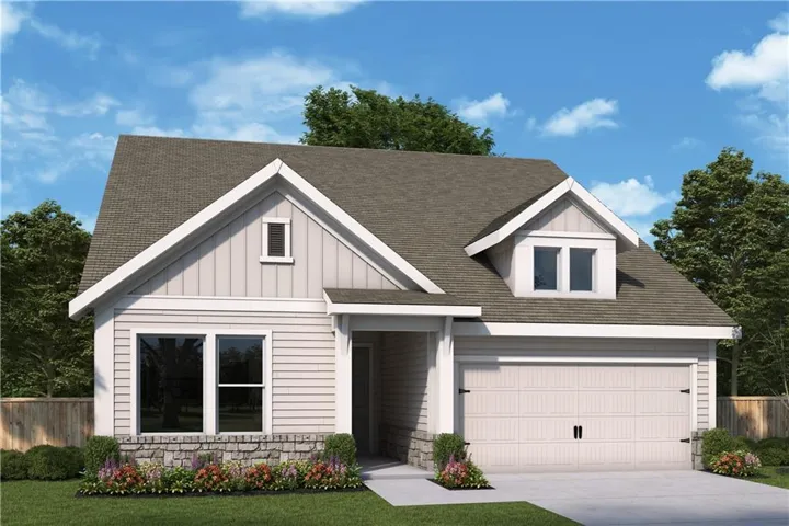 Contemporary single-story residence with a pitched shingle roof