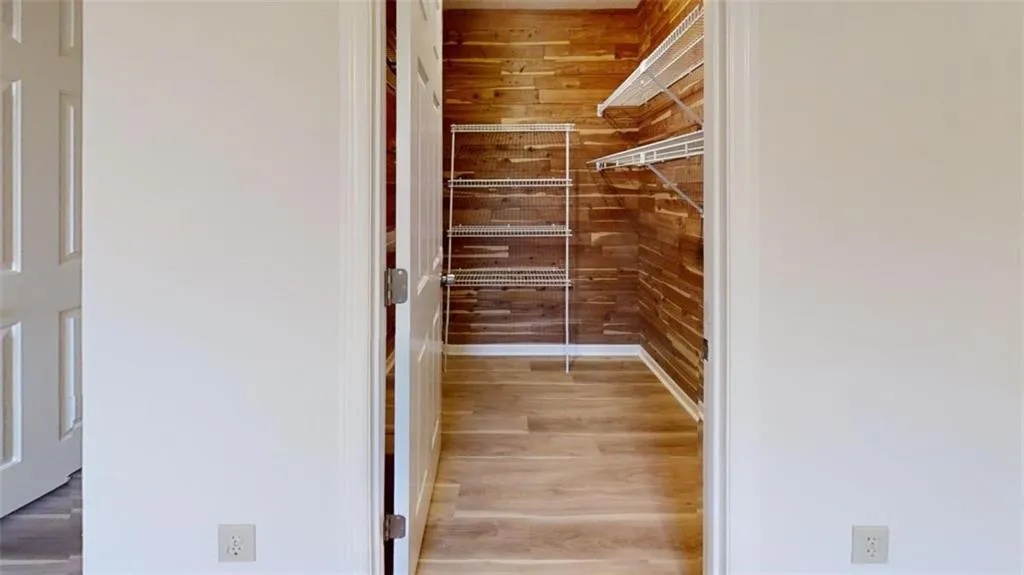 Spacious closet with wood finished floors