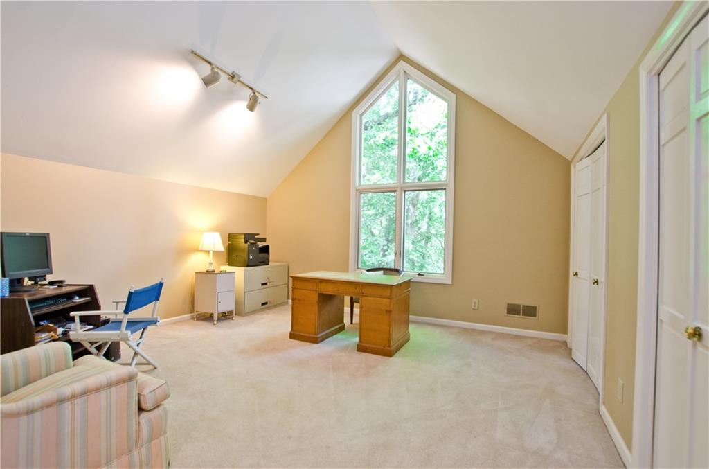 Vaulted ceiling with double windows / 2nd floor office