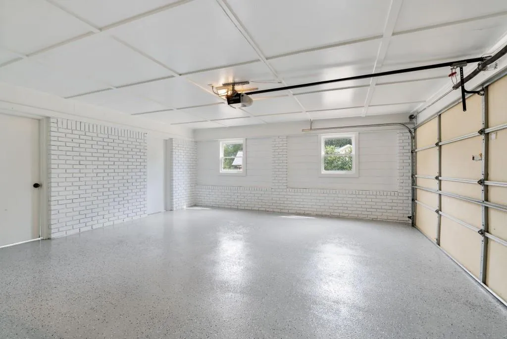 Garage With Epoxy Floor And RIGHT Off The Kitchen So No Steps With The Groceries!