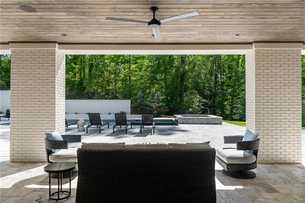 Covered patio off the terrace level rec room