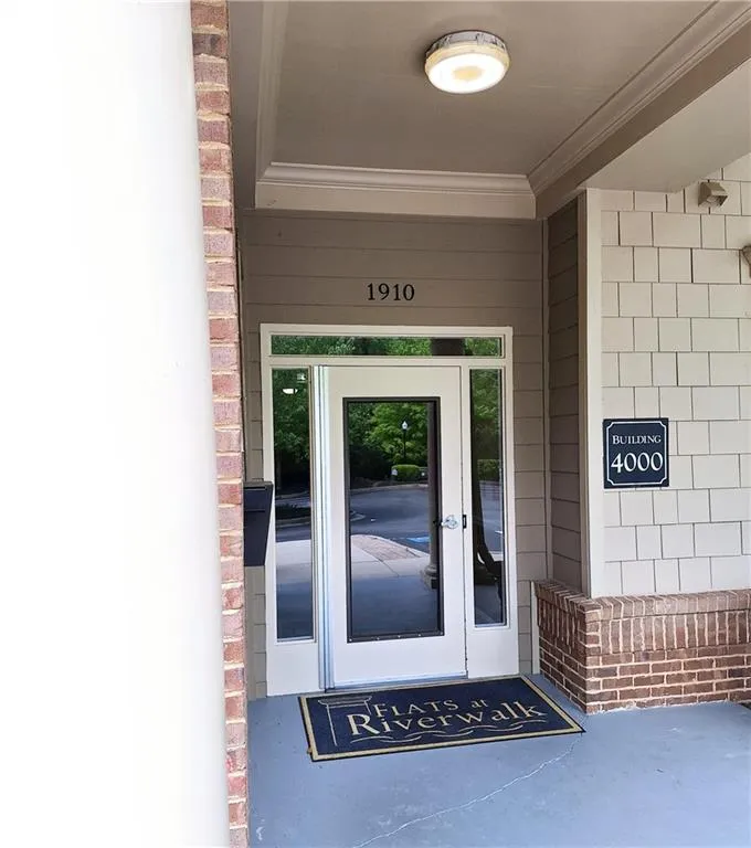 Secure-access entry to Bldg 4000 of The Flats at Riverwalk.