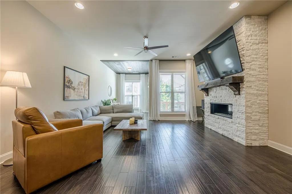 Great room with fireplace