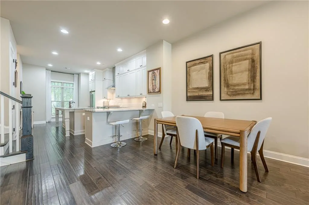 Dining area with view of kitchen