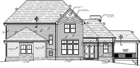 Rendering of front elevation for custom home build.