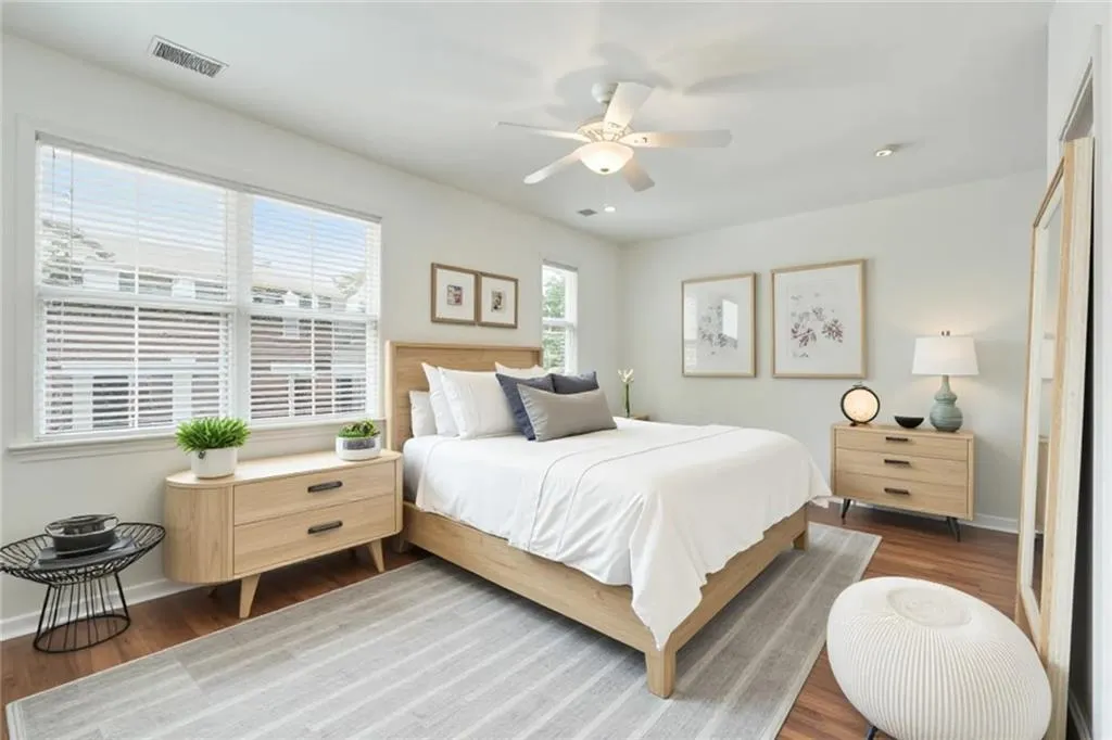 Virtually staged bedroom