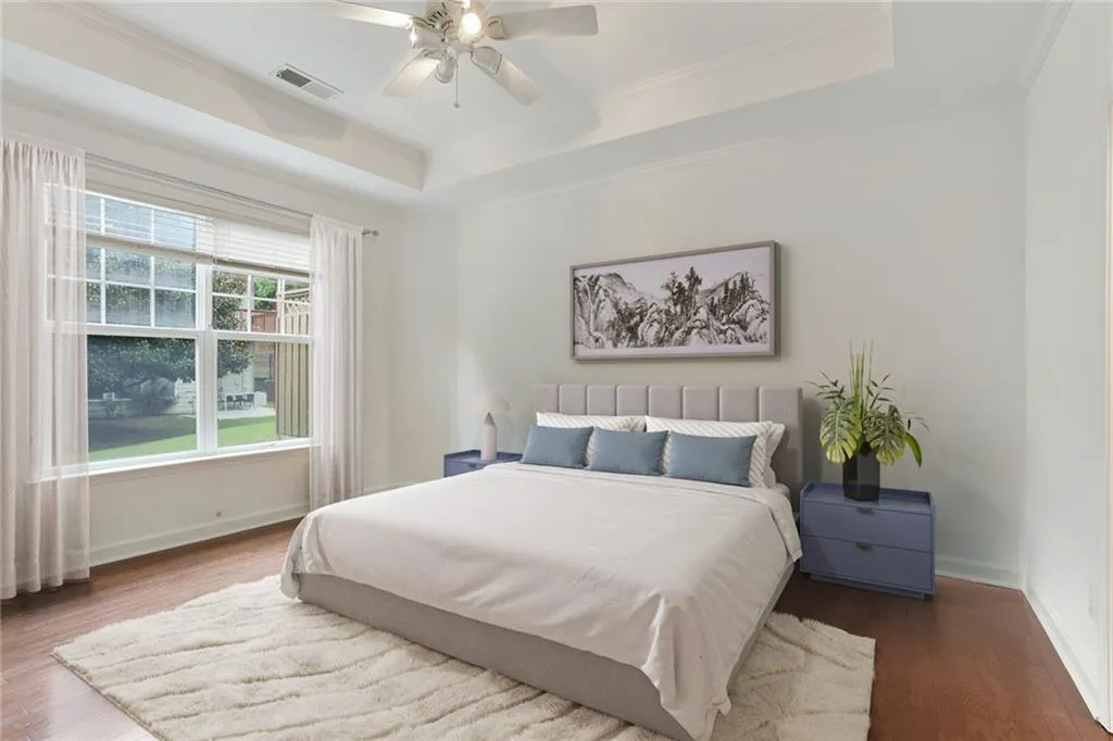 Virtually staged bedroom