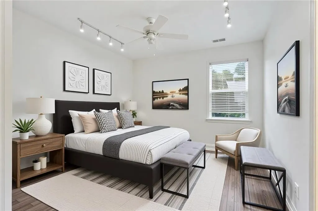 Virtually staged bedroom