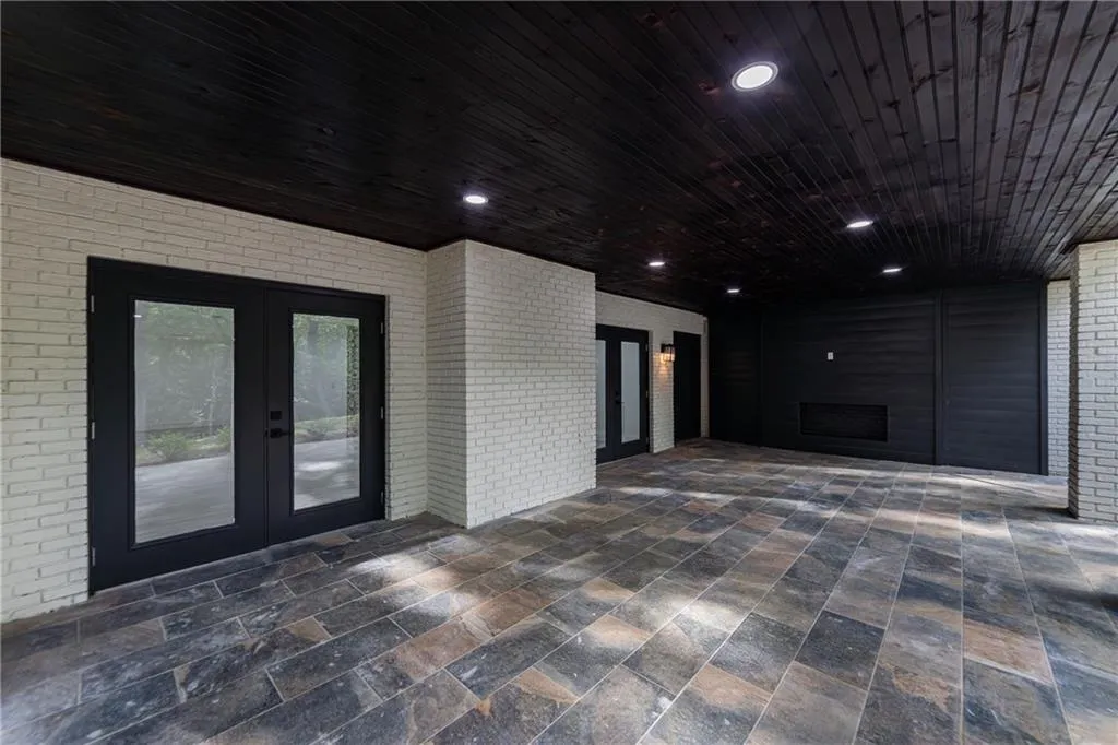 View of patio with french doors