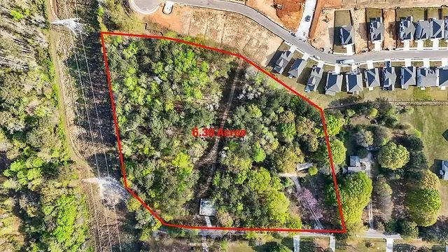 Aerial overview of property's location with property boundaries highlighted