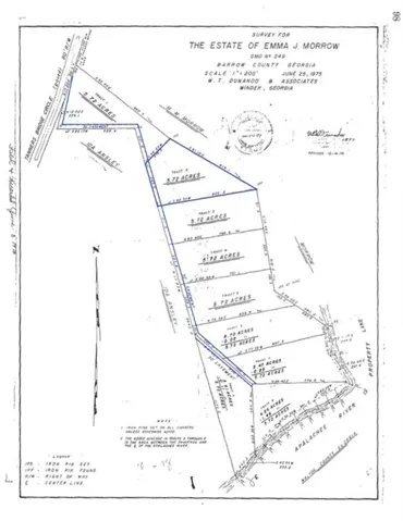 Survey Plat. Outlining the division and area measurements of the property