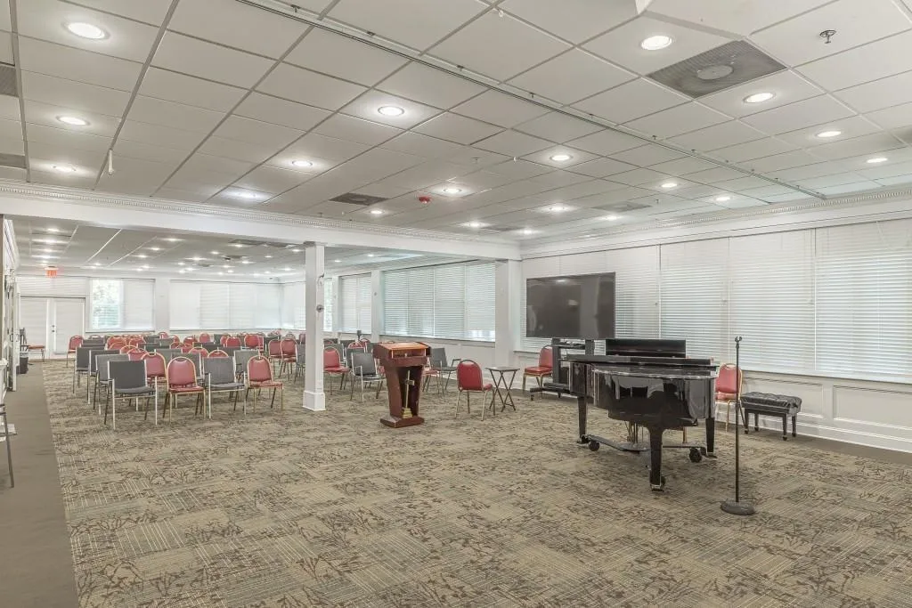 Playroom with carpet flooring