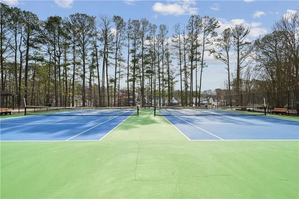View of tennis court