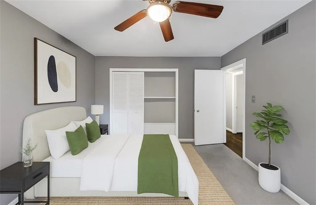 Virtually staged guest bedroom