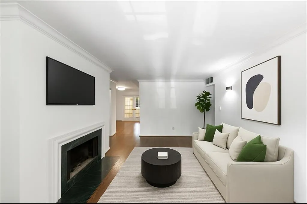Virtually staged living room