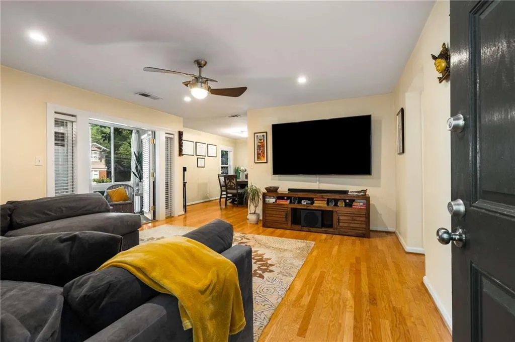 Living room with view from front entrance