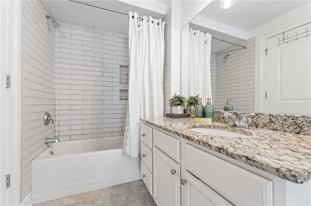 New trendy tile in bathroom.