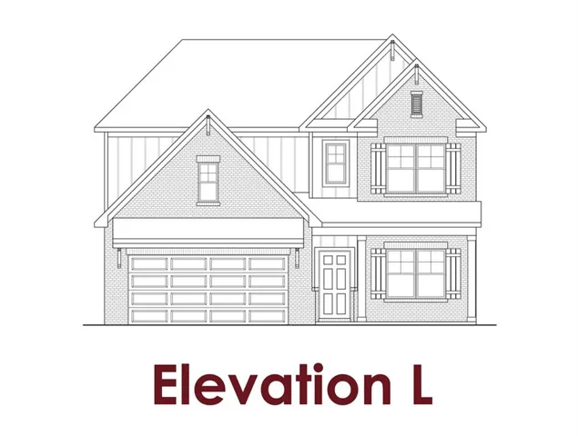 Architectural Drawing. Displaying the front elevation of the property, designated as "Elevation L"