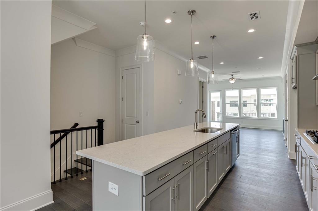 The 12 foot island offers amazing space for entertaining guests!