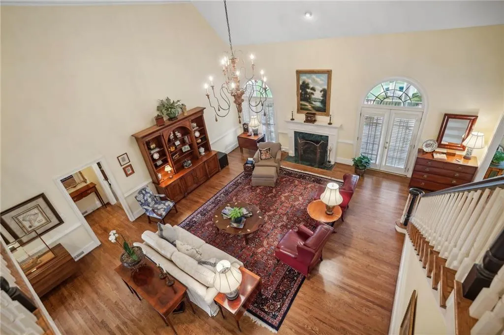 View of great room from upstairs landing