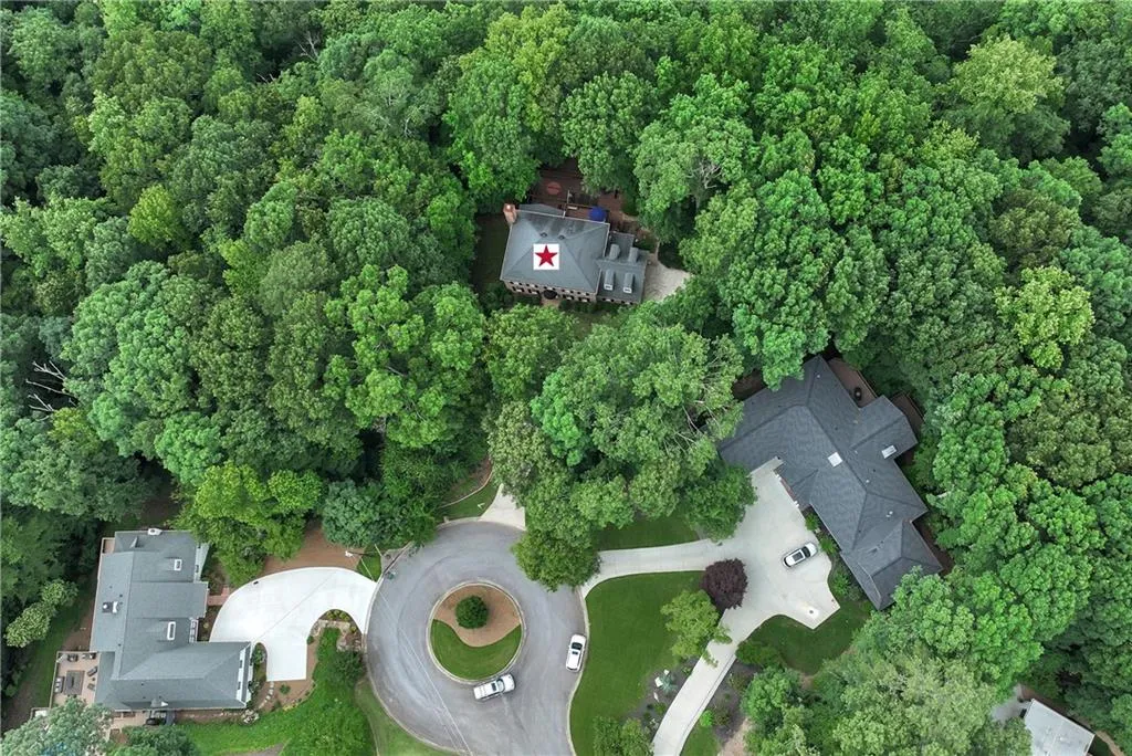 Bird's eye view of the amazing home sitting on 1.827-acre property.