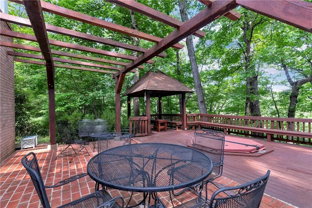 Wooden deck with a pergola