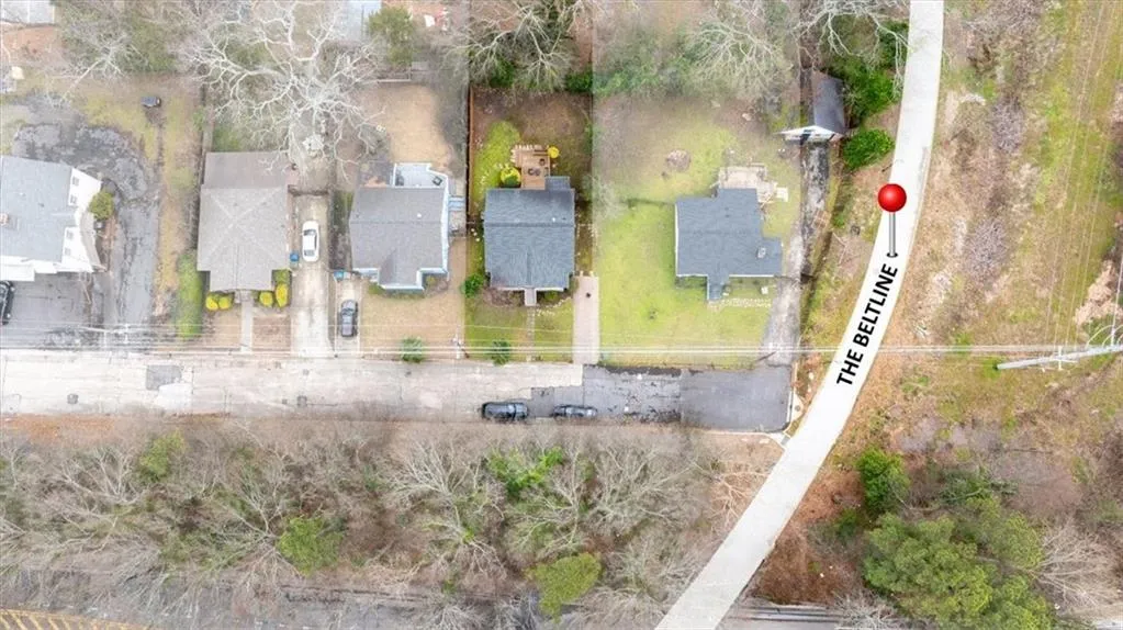 Aerial view of residential area