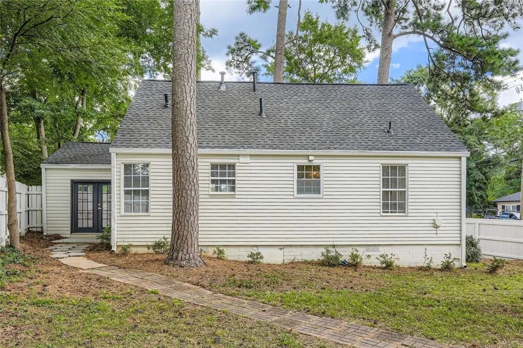 A view of the rear of the house.