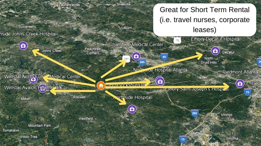 This is a Great Location with the very close proximity to everything (i.e. Hospitals for Travel Nurses for the Short Term Rental).