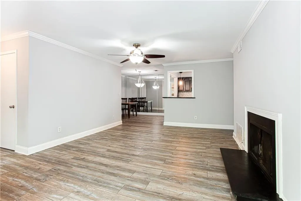 Living Area overlooking Kitchen & Dining Area