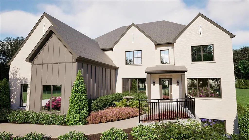 View of modern inspired farmhouse