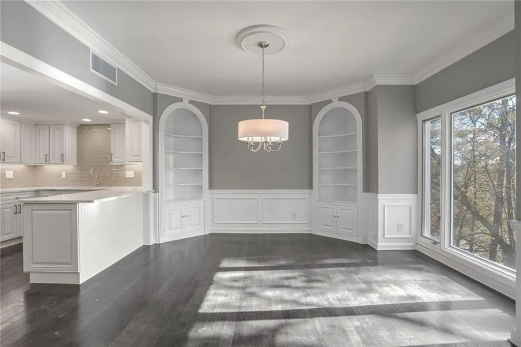 Formal Dining Room with Built-ins and tons of natural light.