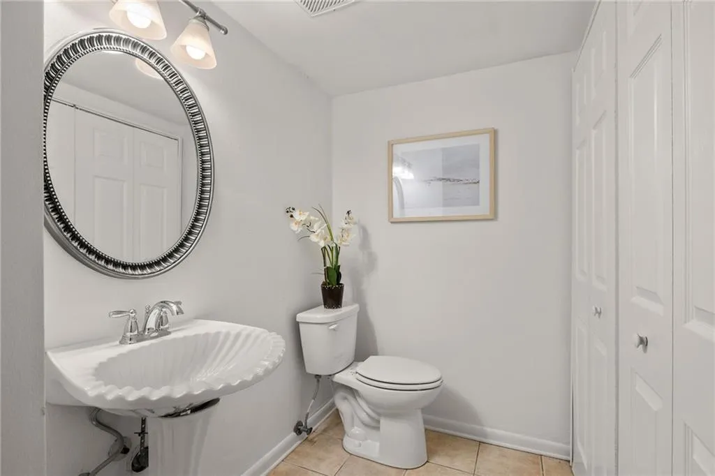 Main floor powder room and laundry closet