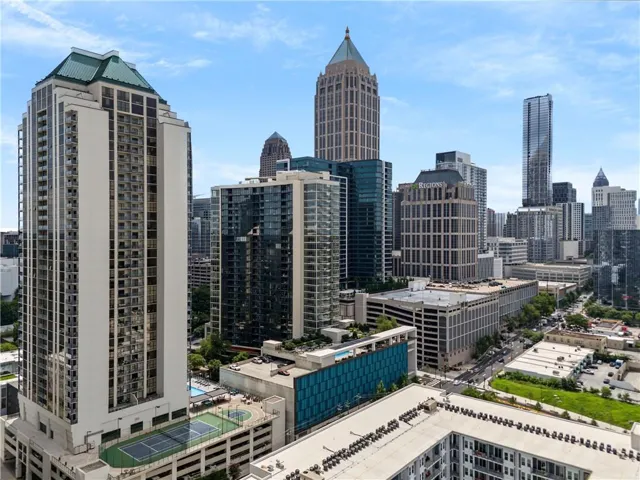 Building on far left