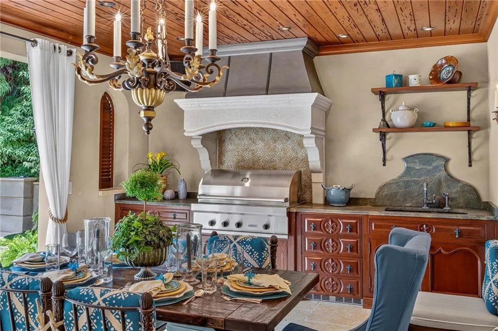 Outdoor kitchen with dining area