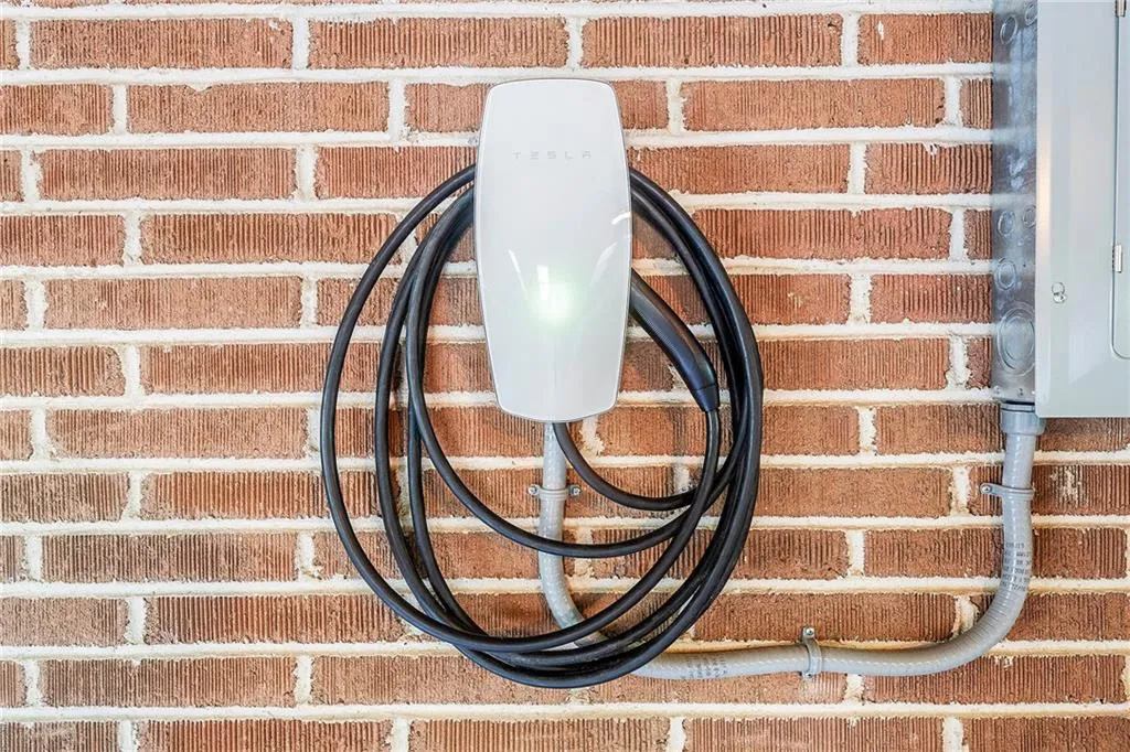 Garage view of car charger