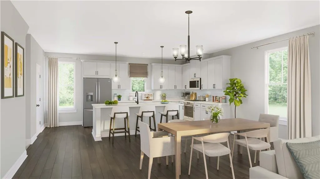 Virtually staged!Kitchen area is seamlessly integrated with dining & family room!