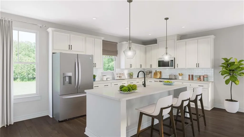 Virtually staged!Kitchen area is seamlessly integrated with dining & family room!
