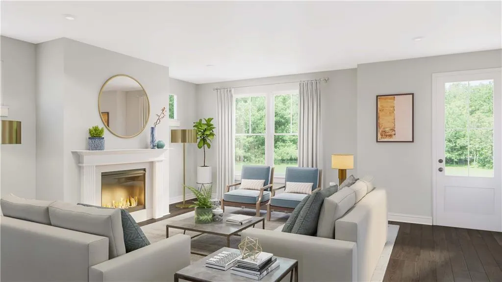 Virtually staged! Family room retreat with cozy fireplace!