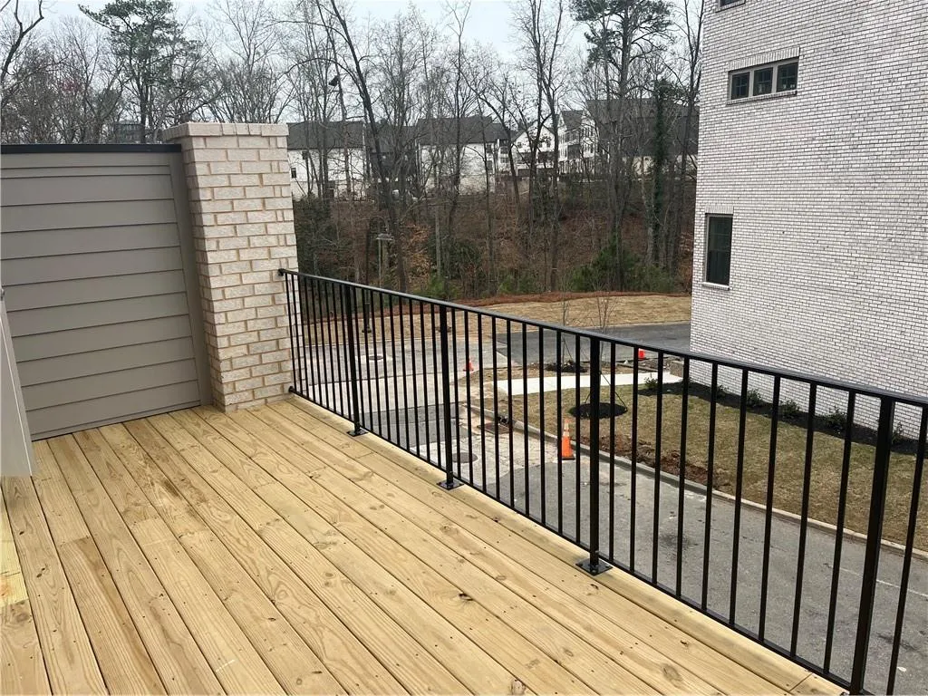 The deck off the main level is private with views of our park within the community.