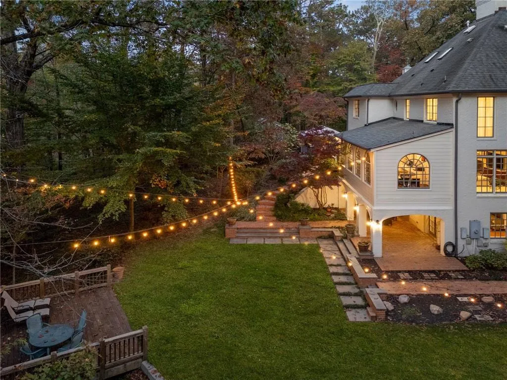 Backyard, deck and covered patio.