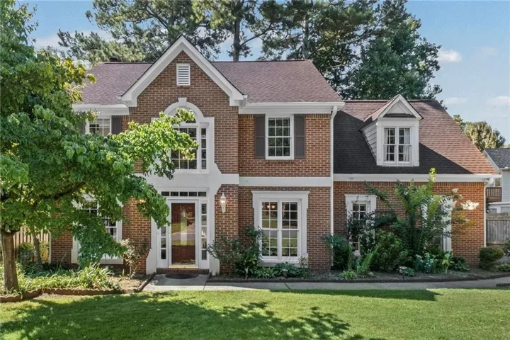 Brick exterior with white trim