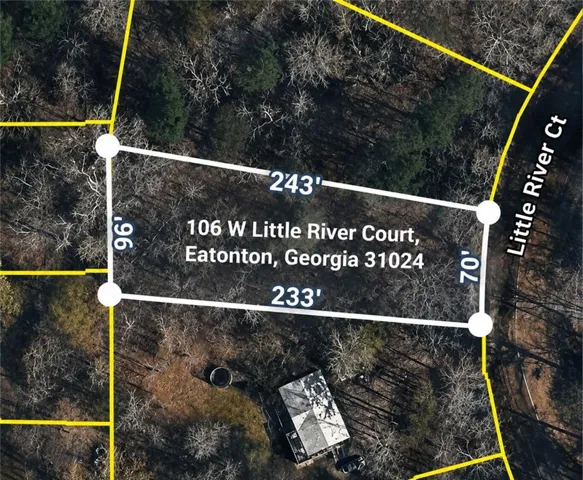 Property Survey. Displaying the property boundaries, dimensions, and address for the property
