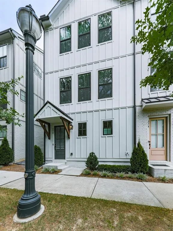 Modern farmhouse featuring board and batten siding